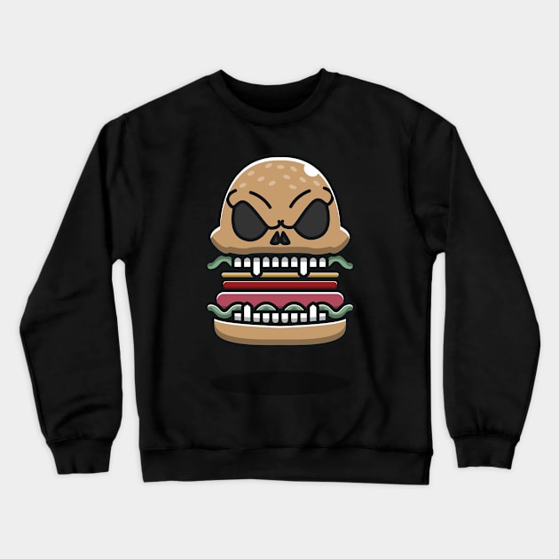 spooky hamburger Crewneck Sweatshirt by fflat hds